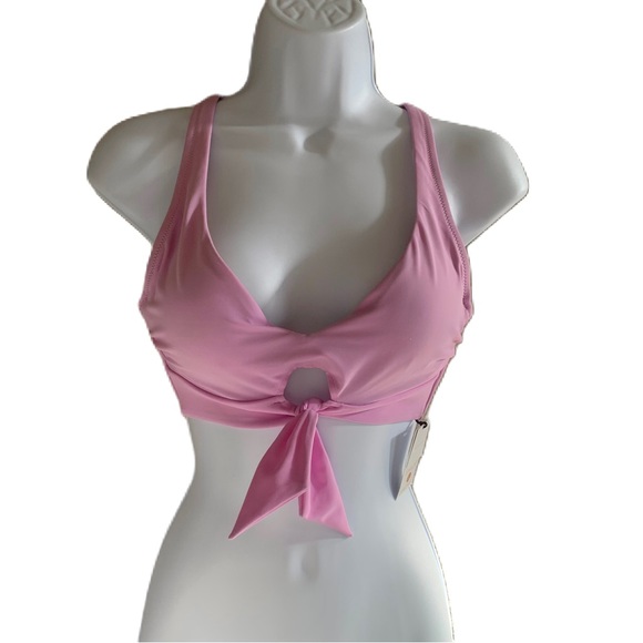 Shade and Shore Pink Tie Front Bralette Bikini Top - Picture 4 of 7